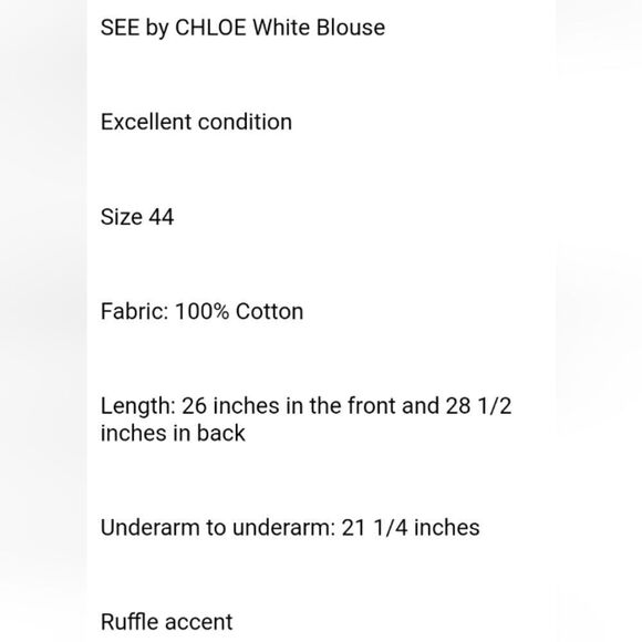 NWOT See by Chloe Shirt - Picture 4 of 4